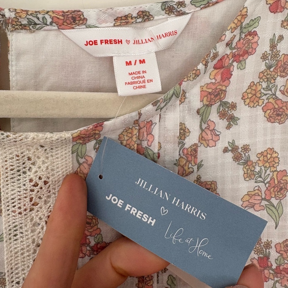 Jillian Harris X Joe Fresh Tiered Cotton Floral Mini Dress - Size Medium - Picture 11 of 11